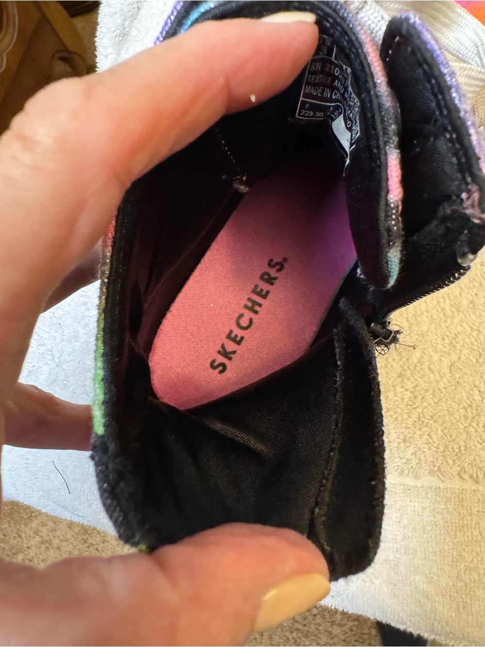 Skechers Girls Hyperlift Prism Party Tie Dye Platform High Top Sneakers Size 3 - Picture 5 of 9